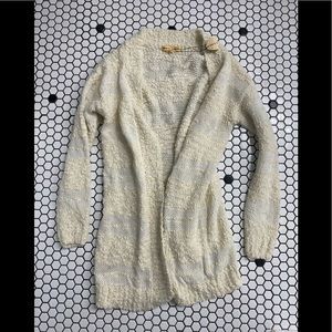 NWT mesh + lace popcorn cardigan small